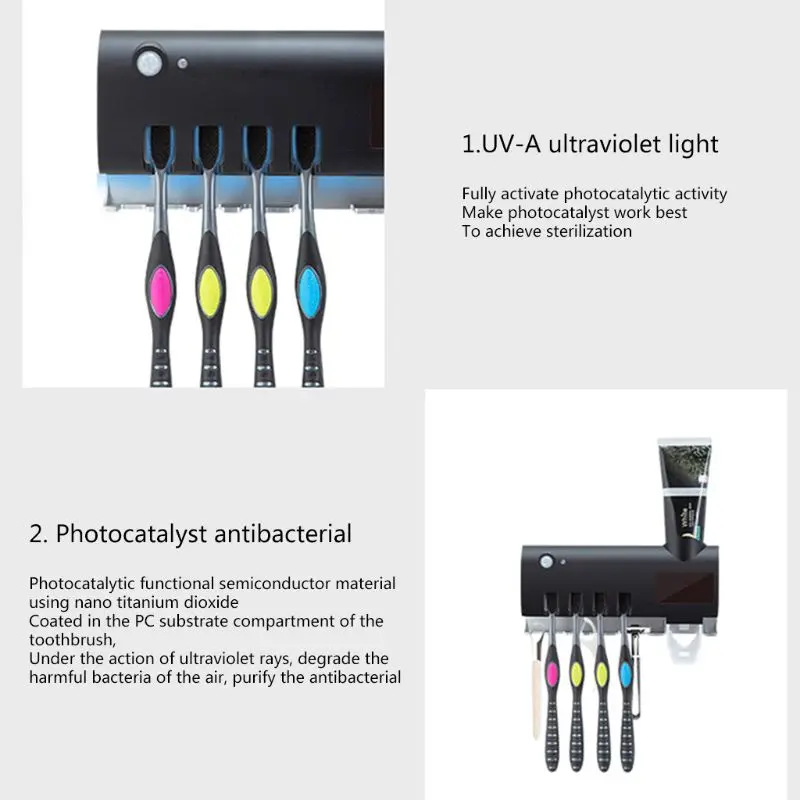 Зубная щетка дезинфицирующее средство перезаряжаемая мощность УФ Дезинфекция настенный Holded