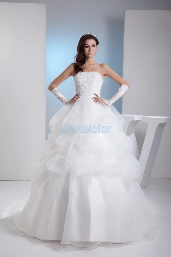 

2016 New Arrival free Shipping New Design Up Autumn -summer Custom Size/color Bridal Gown Appliques Marry Big Size Wedding Dress