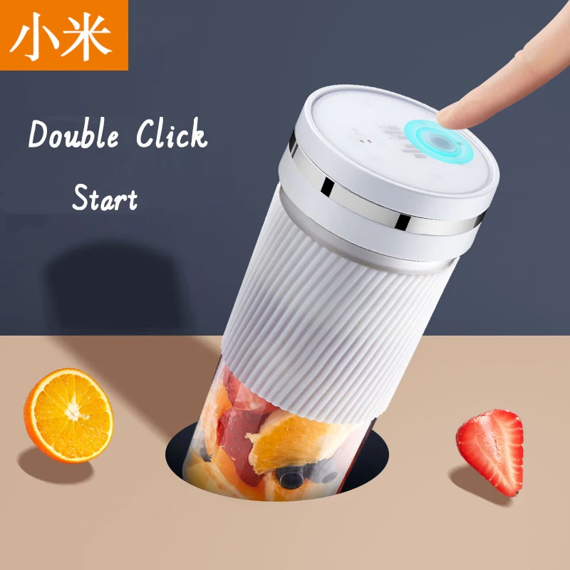 

xiaomi Portable Juice Blender USB Juicer Cup Multi-function Fruit Mixer Two Blade Mixing Machine Smoothies Baby Food Mini 380ml