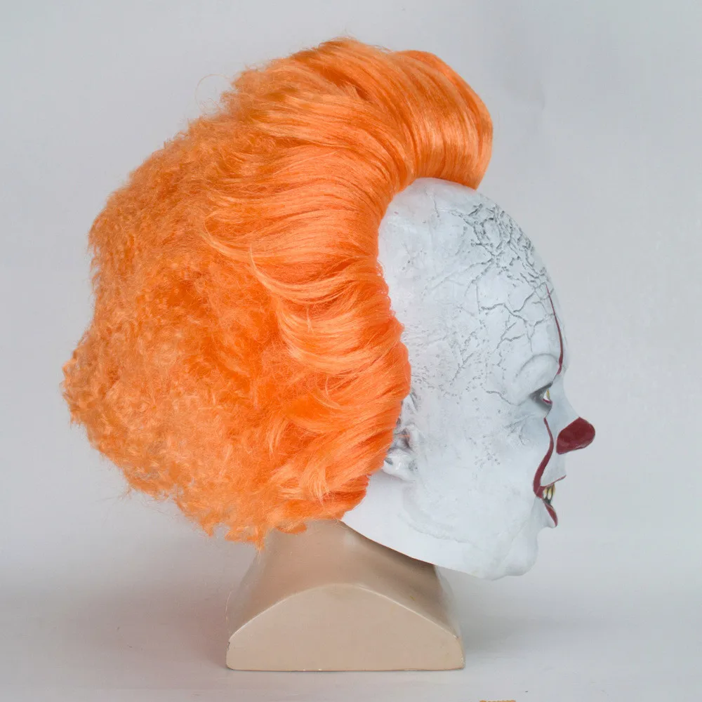 Страшная Клоун Маска пеннивайза с париками косплей маски на Хэллоуин страшная маска