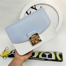 Весна/Лето, Новое поступление, оригинальные женские сумки FURLA, высококачественные двухцветные сумки Furla, небесно-голубые с белым цветом, Размеры S& L