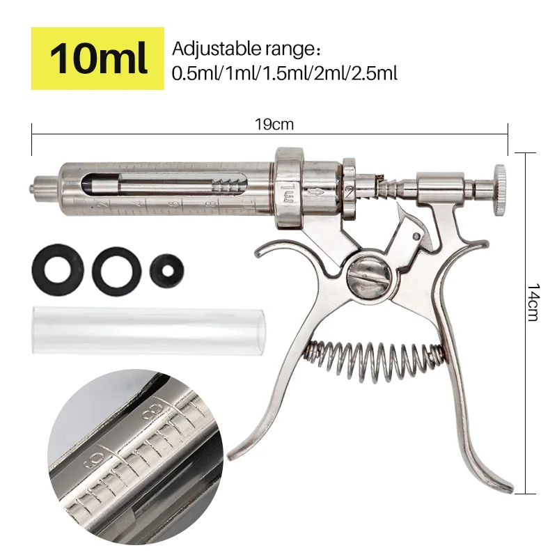 10/20/30/50Ml Automatic Continuous Syringe Adjustable Vaccine Injection for Livestock Pig Cattle Sheep Chicken Optional Needles