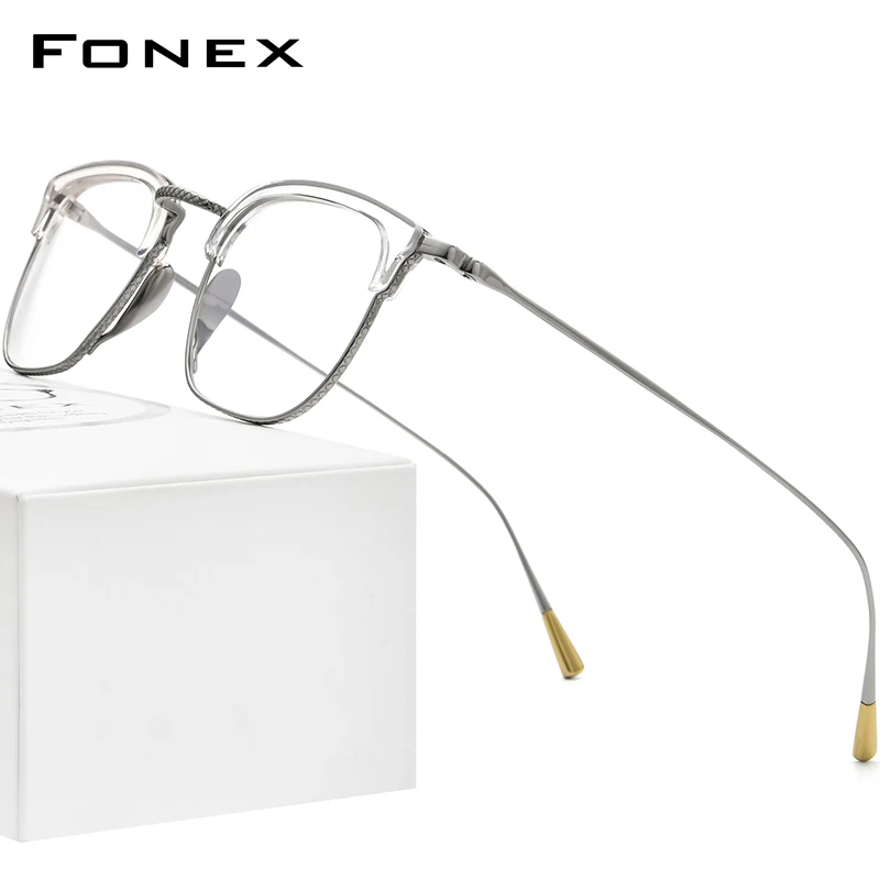 

FONEX Оправа для очков Мужская и женская из ацетата, квадратной формы