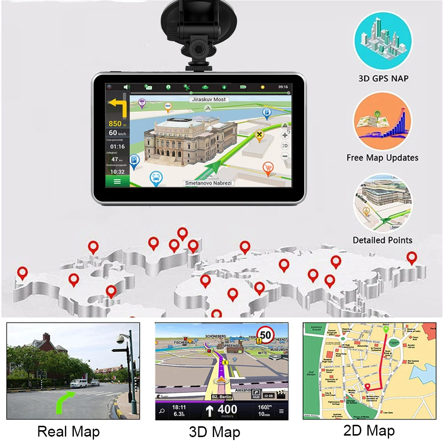 Автомобильный видеорегистратор Anfilite 7 дюймов Android Wi Fi GPS навигация fhd 1080p