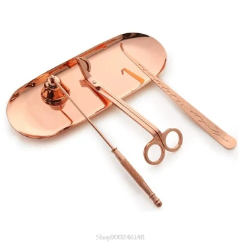 

4 in 1 Candle Accessory Set - Candle Wick Trimmer, Candle Wick Dipper, Candle Wick Snuffer, Storage Tray Plate for Home N04 20