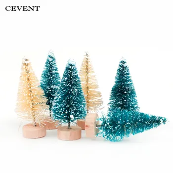 

CVENT 15 pcs/set Small Pine Tree Plastic Artificial Christmas Trees Desktop Decor Home Decor Christmas Decoration Blue/White