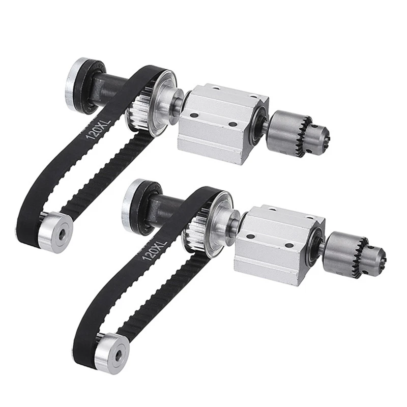 

2 Set Of No Power Diy Woodworking Cutting Grinding Spindle Trimming Belt Jto Drill Chuck Set Small Lathe Accessories for Table S