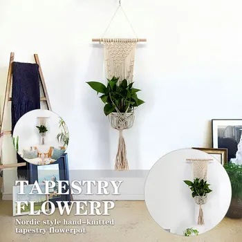 

Plant Fiber Plant Hanging Rope Decoration Beautiful Balcony Planter Creative Plant Hanger Wall Craft Flowerpot Garden Home