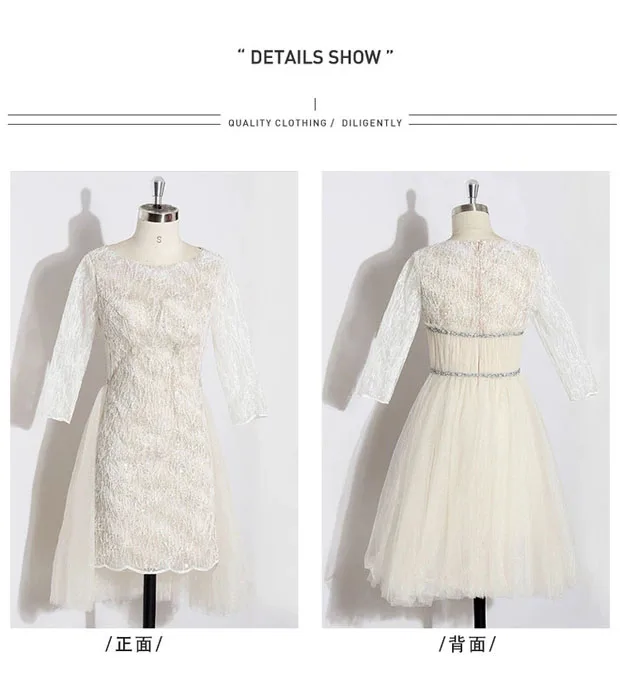 Pinkoz Высокое качество белые короткие вечерние платья vestido Половина рукава o-образным вырезом сетки лоскутное асимметричные вечерние элегантные платья