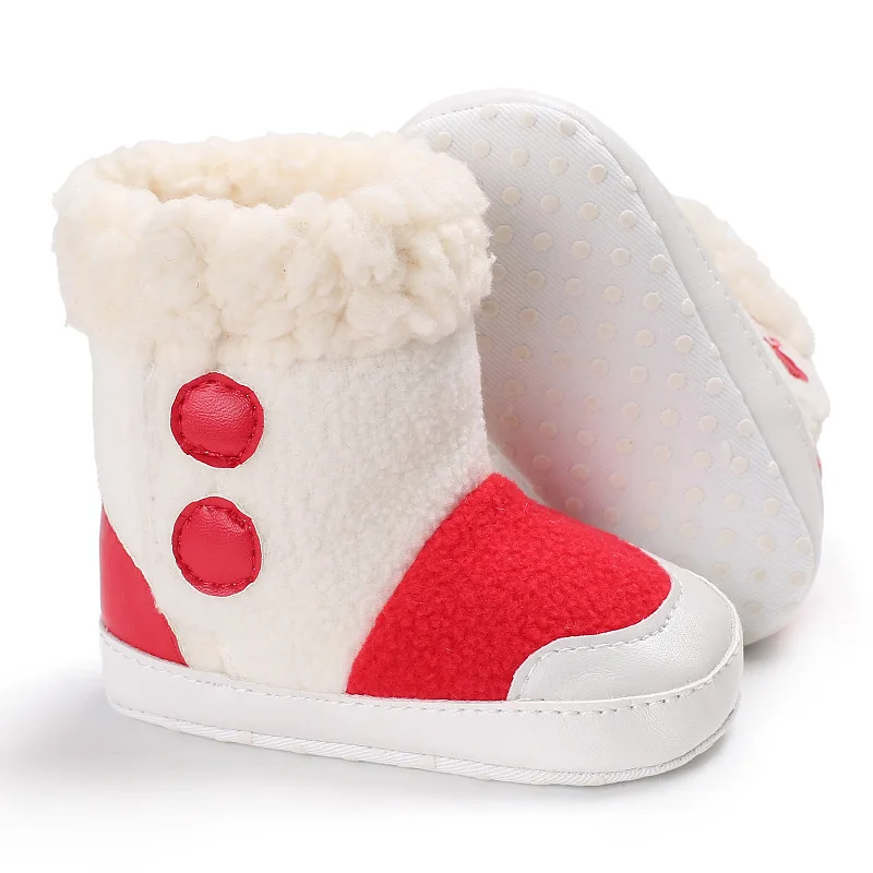 Рождественская зимняя обувь для маленьких мальчиков и девочек теплая зимняя обувь для детей в России Детские сапожки из искусственного меха кожаные ботинки для маленького мальчика