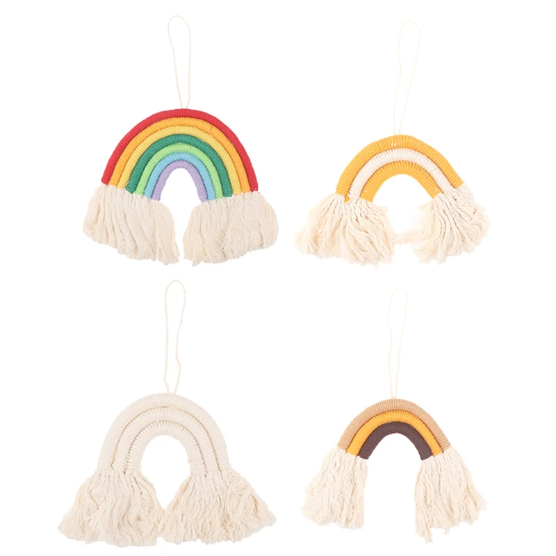 1 Pcs Bohemian Rainbow Macrame Woven Wall Tapestry Hanging Room Art Wall Home Decor