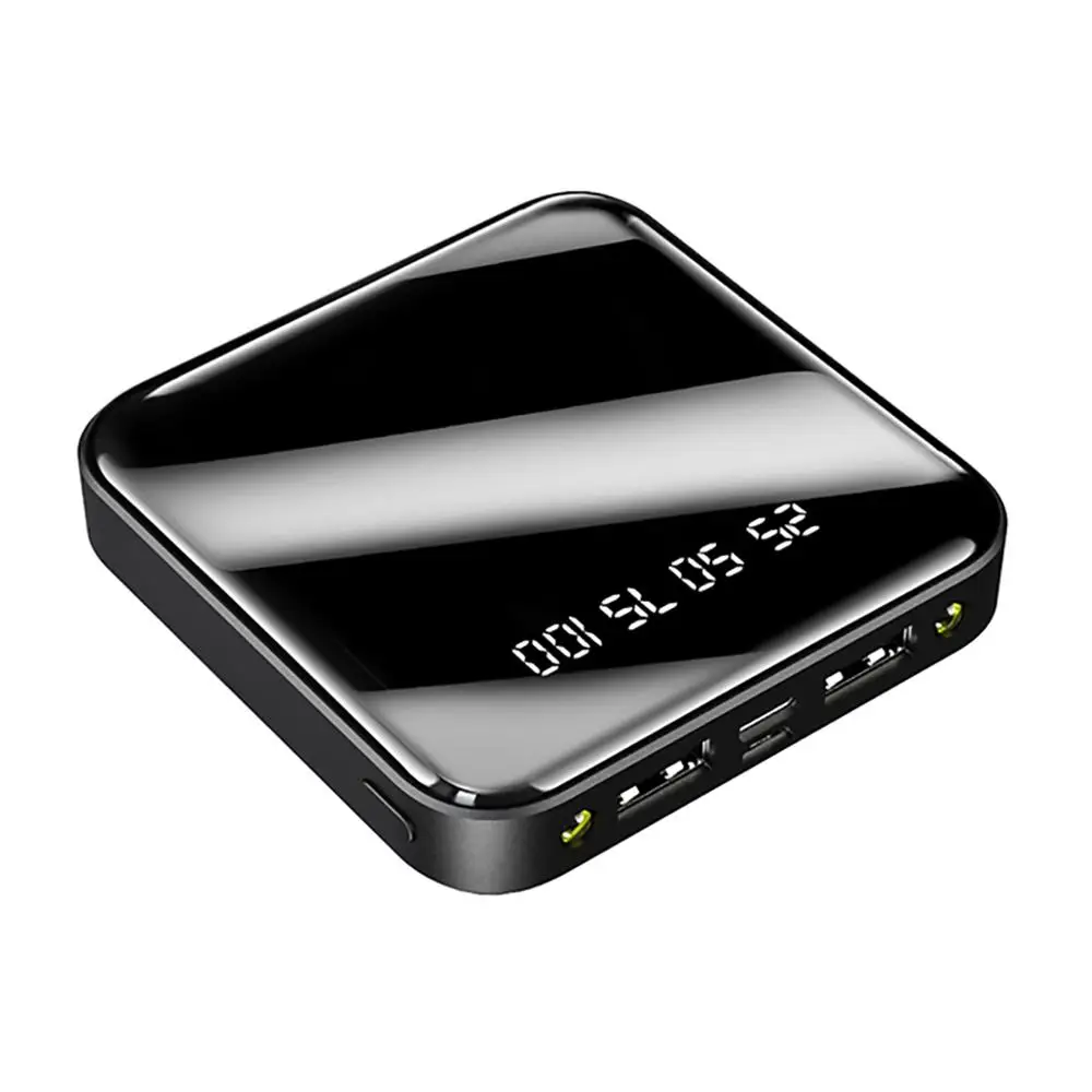 20000mAh Black Зеркало светодиодный Экран Disply Портативный мини Мощность Банка 10000/20000/4500 мАч внешний зарядный Батарея пакет Мощность Bank зарядное устройство для iPhone 11 7 X - Цвет: 20000mAh Black