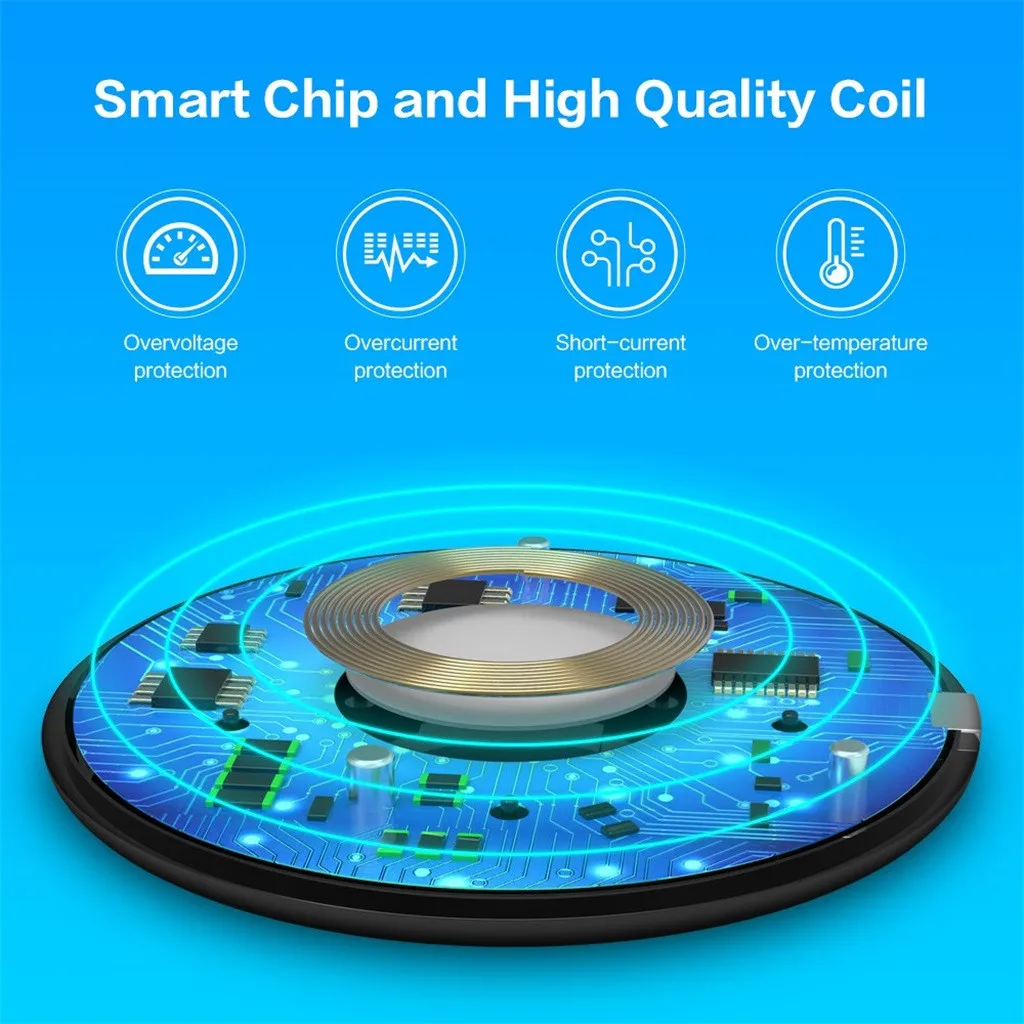 New Qi Wireless Chargering Rapid Charging Pad For IPhone 8/8 Plus/X For Samsung S10/S9/NOTE 9 Wireless Charger Wholesale#H15