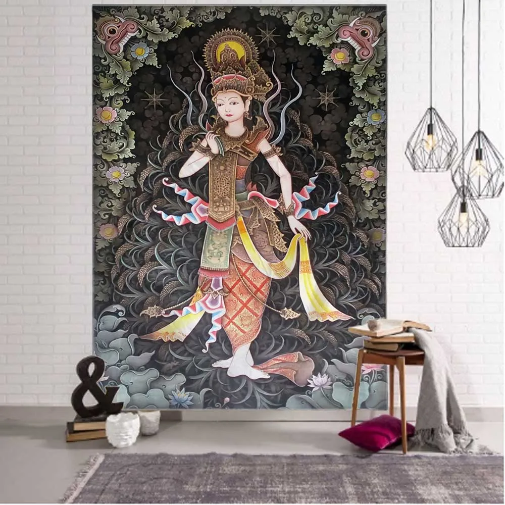 Arazzo indiano Buddha meditazione psichedelico decorazione della casa appeso a parete Hippie Bohemian Mandala estetica decorazione della stanza