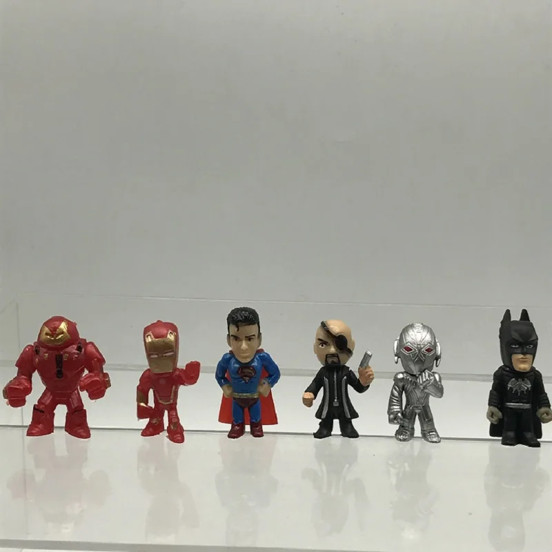 12 шт./компл. Мини куклы Marvel Мстители Железный человек Человек паук Тор Халк танос