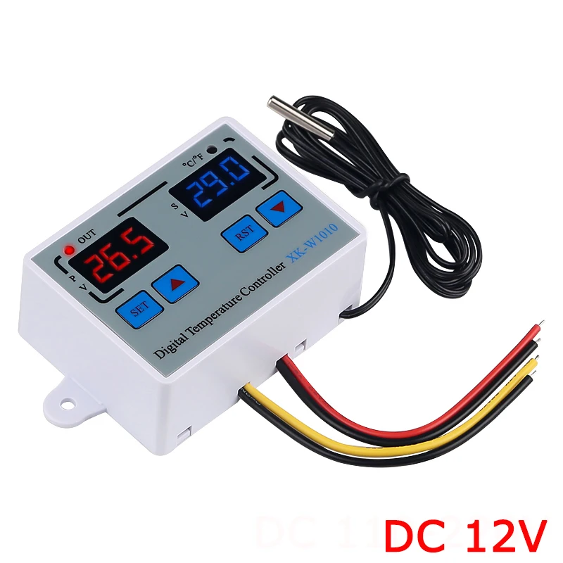 XK-W1010 110-220VAC DC 12 В 24 в 110 В 220 В AC светодиодный цифровой регулятор температуры Термостат терморегулятор инкубатор для аквариума регулятор температуры - Цвет: XK-W1010 110-220VAC