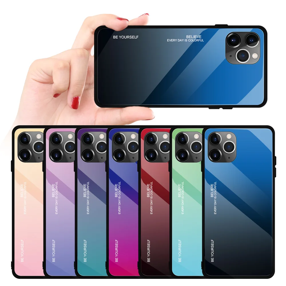 Подходит для IPhone6S/6/6SP/6P/7/7P/8/8P/XR/X/XS/XSMAX/11/11 Pro/11Pro MAX защитный чехол с градиентом и