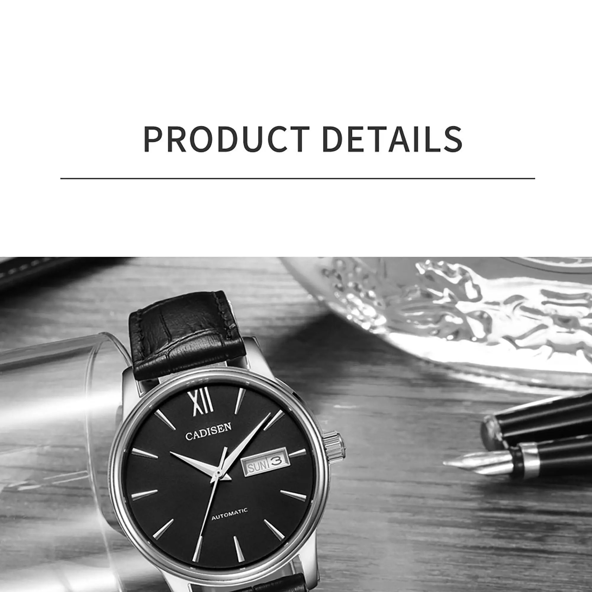 CADISEN, мужские часы, автоматические, механические, натуральная кожа, ремешок,, сделано в Японии, HN36A, Move, мужские, t, водонепроницаемые, наручные часы