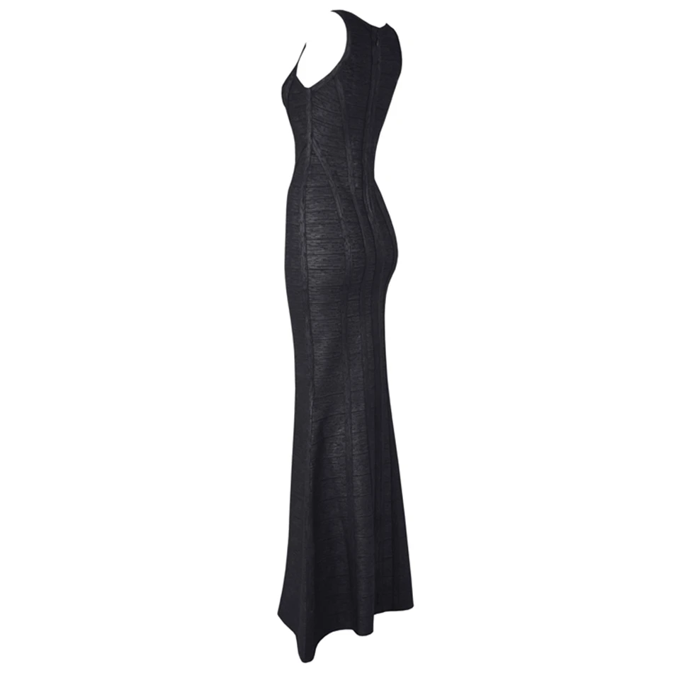 Бандажное осеннее облегающее платье Русалка Vestidos, черное, золотое, серебряное, вискозное облегающее платье макси, женское платье на бретельках, вечернее платье HL