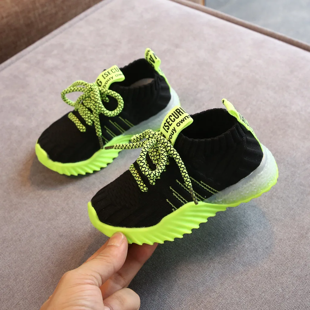 Сетчатый светодиодный светильник для маленьких девочек и мальчиков; светящаяся спортивная обувь; кроссовки; H0923