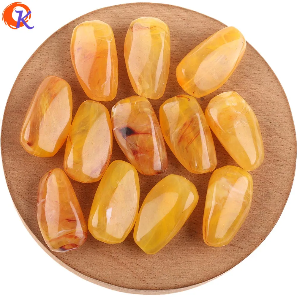 Yellow Сердечный дизайн 170 шт 15*28 мм акриловая бусина/ювелирные аксессуары/форма камня/Мраморный эффект/Сделай сам/ручная работа/фурнитура для серег - Цвет: Yellow