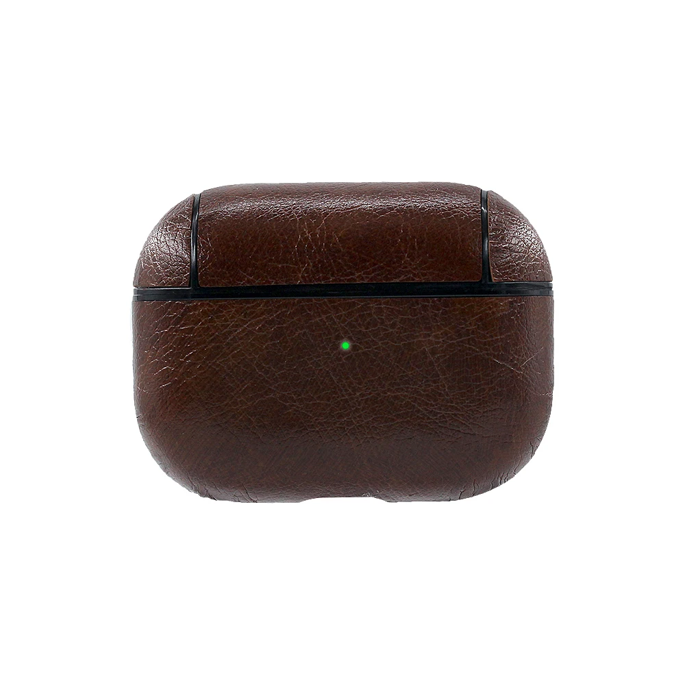 Dark Brown Кожаный чехол для Apple AirPods Pro чехол Bluetooth наушники защитная крышка гарнитура зарядная коробка для Airpods 3 Pro чехол s - Цвет: Dark Brown