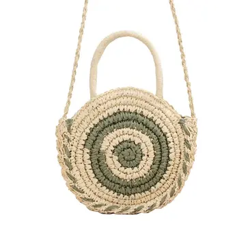 

Casual Chains Straw Bucket Bags Women Summer Messenger Bag Rattan Bags Beach Lady Travel Purses and Handbags Shoulder Bag Bolsa
