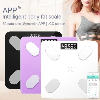 

Bathroom Weight Scales Floor Digital Body Fat Scales Bluetooth Electronic Mini Smart BMI Composition Analyzer Scales with APP