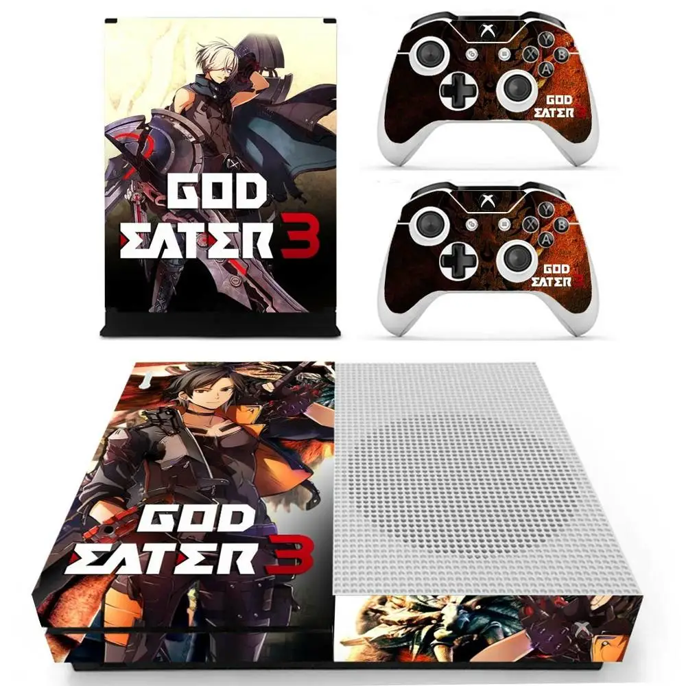YS-xboxoneS-1344 Наклейка s God Eater для Xbox One S кожа Виниловая Наклейка Pegatina для Xbox one тонкая консоль и два контроллера шкуры - Цвет: YS-xboxoneS-1344
