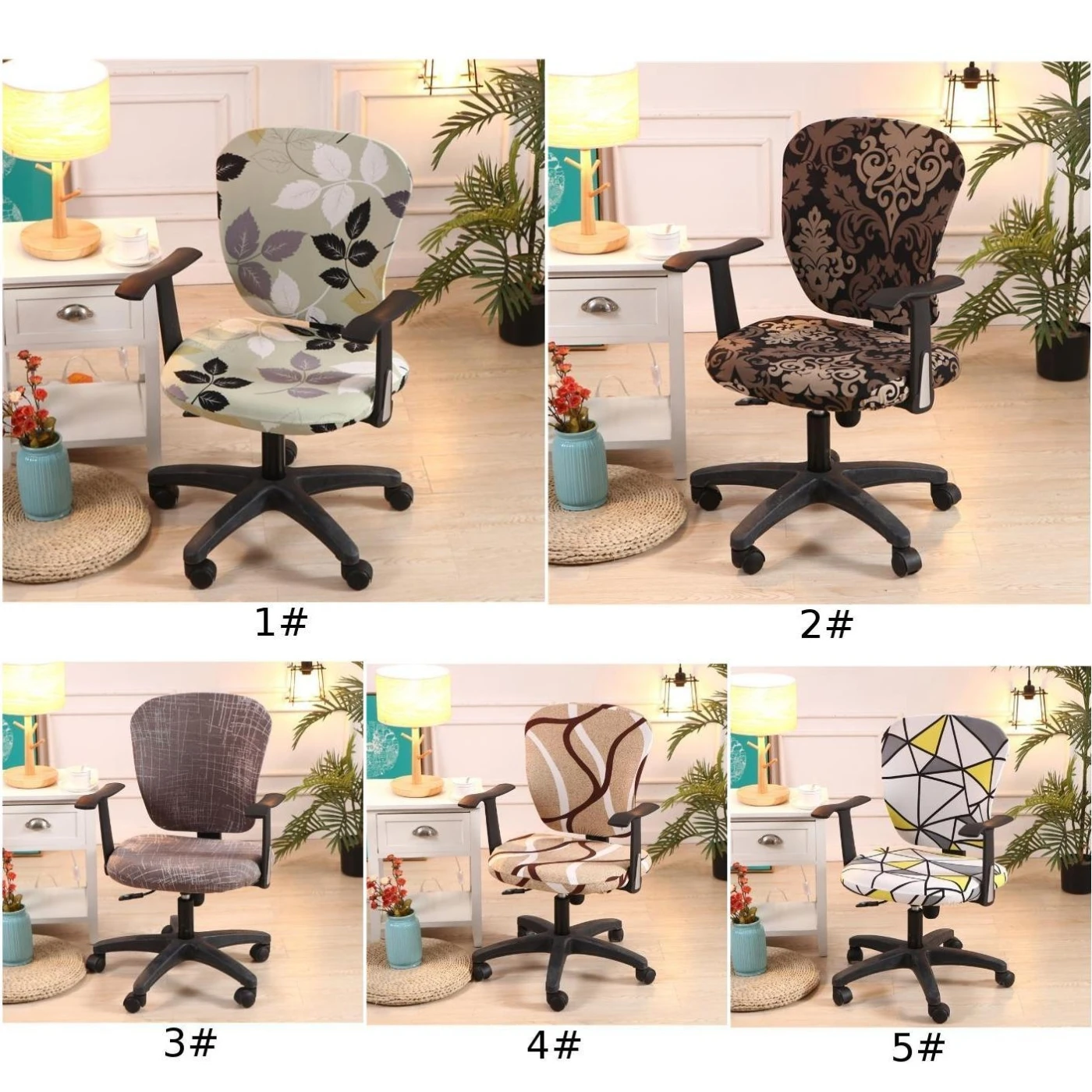 1X Stretch Separated Swivel Computer Chair Cover Slipcover Protector Seat Decorations For Weddings Party