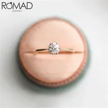ROMAD классические шесть крапанов кольцо с австрийскими кристаллами золотые кольца для женщин подарок Кубического Циркония Обручальное Обещание на помолвку кольцо