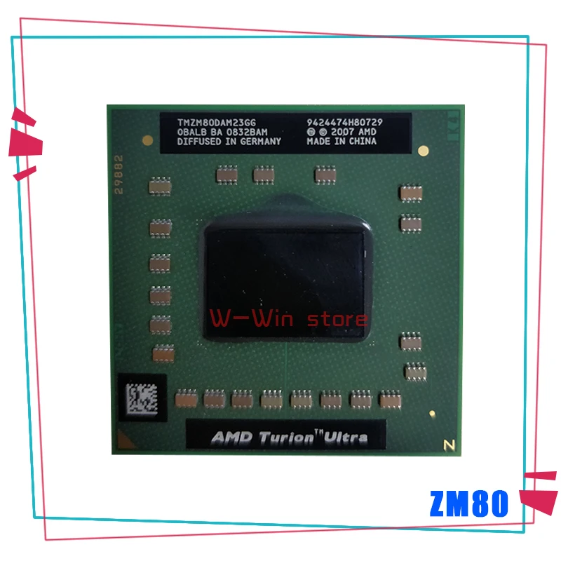 AMD Turion X2 Ultra ZM-80 ZM 80 ZM80 2 1 ГГц двухъядерный двухпоточный ЦПУ процессор 32 Вт TMZM80DAM23GG