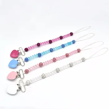 

Crystal Baby Pacifier Clips Soother Holder Anti Folder Pacifier Clip Chain Dummy Nipple Holder Baby Pram Hook Hanging Strap