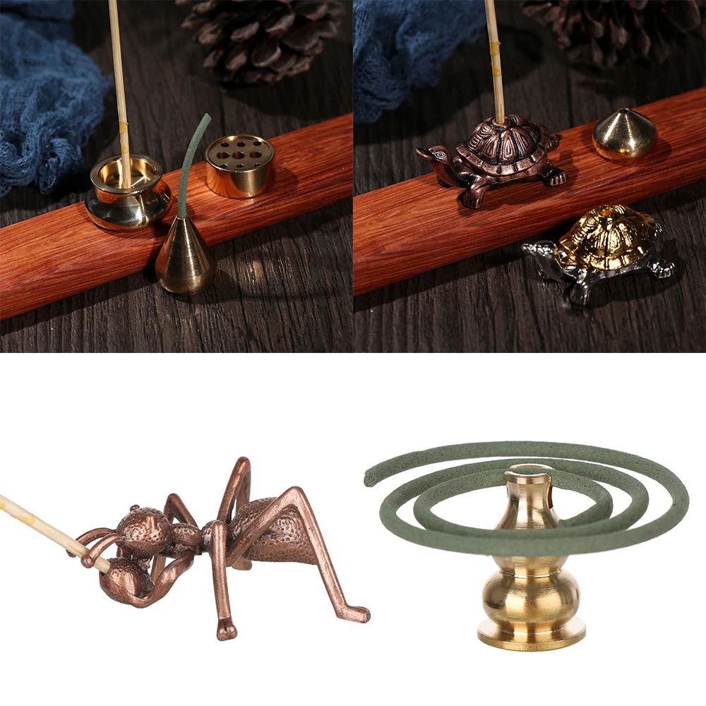 1PC Creative Incense Holder Joss stick Inserted Copper Censer Ash