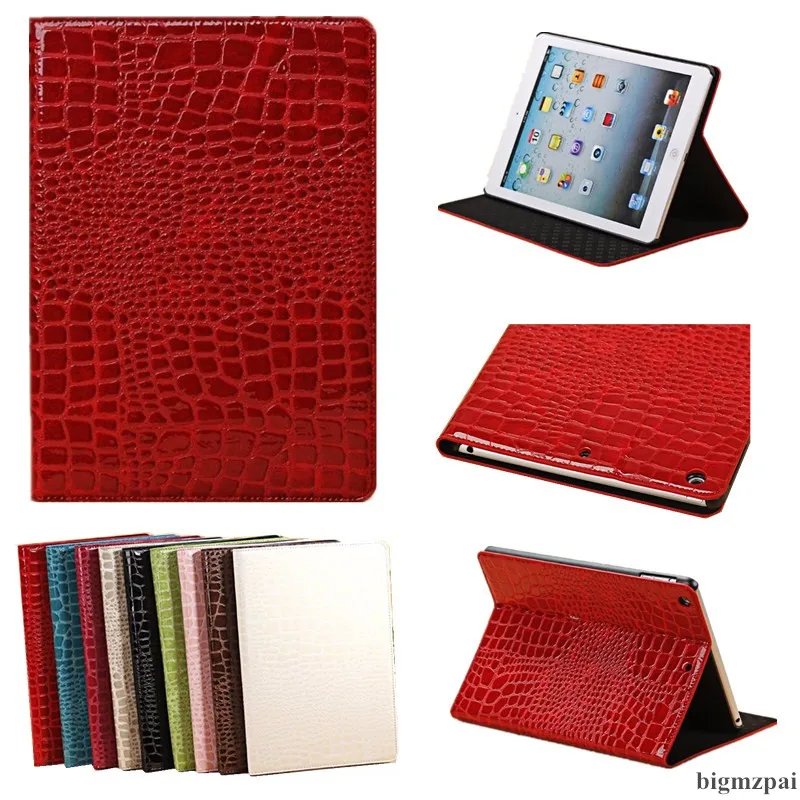 Для Apple ipad 2 ipad 3 ipad 4 чехол с функцией автоматического сна/пробуждения флип-чехол из искусственной кожи под крокодила для ipad 4 Smart Stand Folio чехол для планшета+ ручка