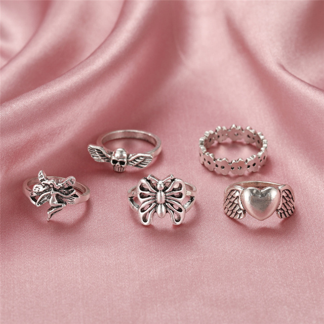 Personalized Finger Heart Ring Set for Women Gold Color 3PCS 2021 New Trendy Gift for Women Fashionable