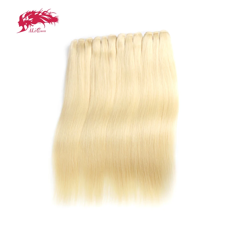 Rainha Loira Cabelo Humano Pacote Reta Unprocessed Raw Virgem Tecer Brasileiro um Doador Descorado Duplo Desenhado 613 Ali 4 doador descorado duplo desenhado 613