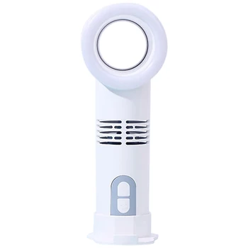 

Handheld Bladeless Fan Air Cooler USB Rechargeable Ventilator with LED Light Detachable Base Portable Fan Outdoor/Office