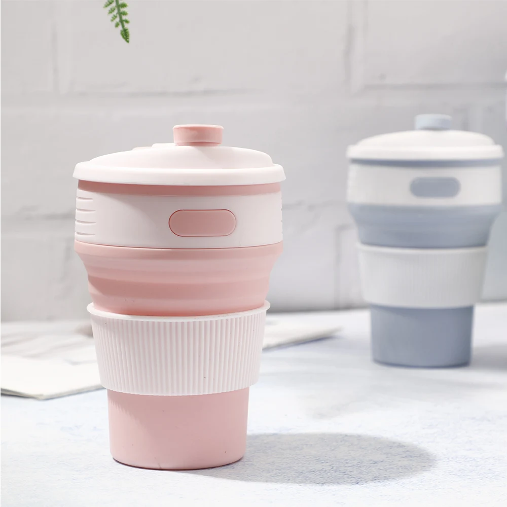 Hot Folding Cup Silicone Portable Telescopic Silicone Drinking Coffee Cup Folding Multifunction Folding Silicone Travel Cup