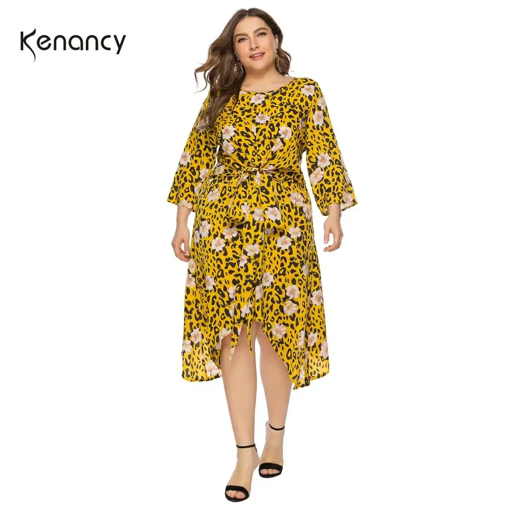 2 цвета L~ 6XL женское платье Kenancy модное летнее леопардовое платье размера плюс Ретро необычное платье богемное Vestidos Femme