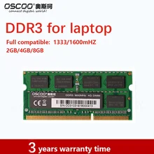 OSCOO DDR 3 RAM na laptopa 4GB 8GB DRAM 1600mHZ tanie tanio CN (pochodzenie) 1600 MHz Bez ECC 16-18-18-38 240pin Trzy lata Pojedyncze DDR3 1 5 V