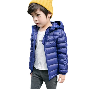 

For Kids Hot Fashion Children Boys Girls Solid Color Lightweight Winter Warm Outerwear Thick Zipper Hoodies Down Jacket Coats