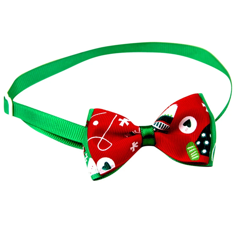 Transer 10pcs/lot Adjustable Christmas Pet Dog Bowties Cat Neck Ties Holidays Bow Tie Collar Groomings Pet Products 9107
