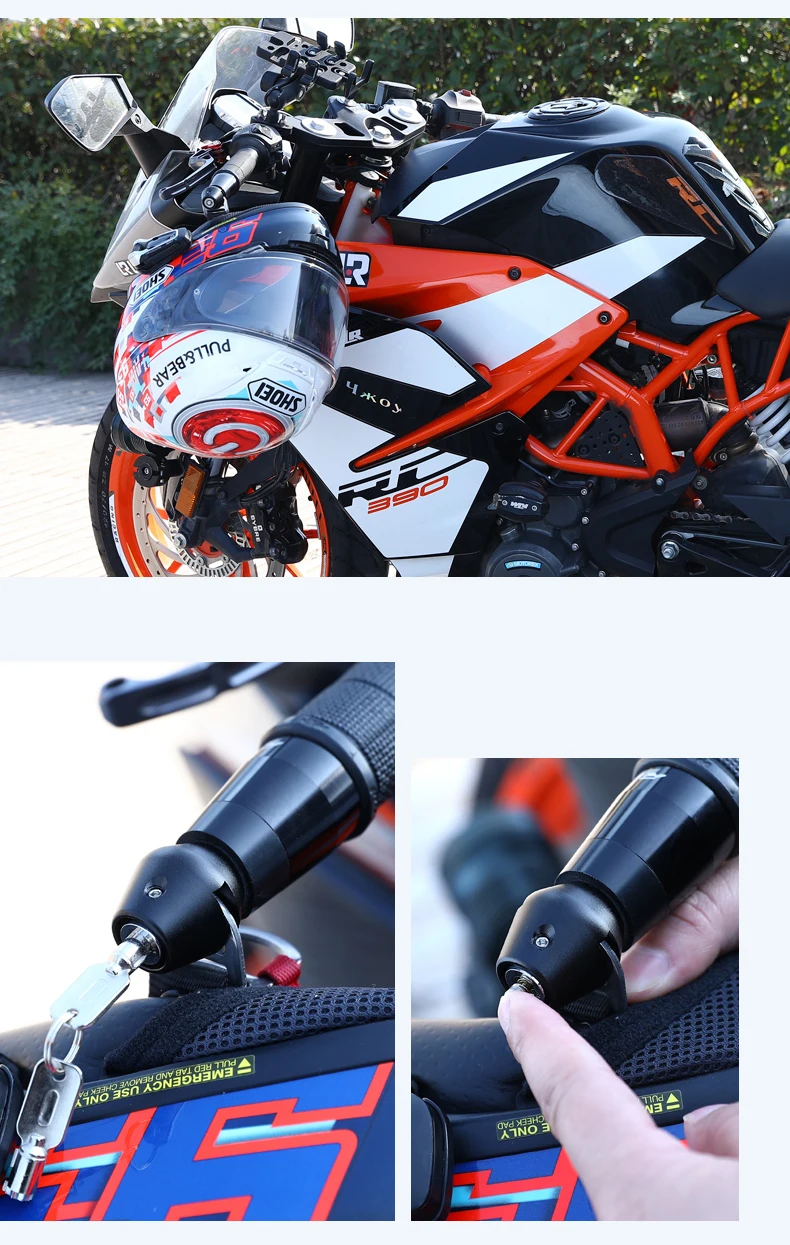 Serrure de sécurité antivol pour casque de moto et vélo