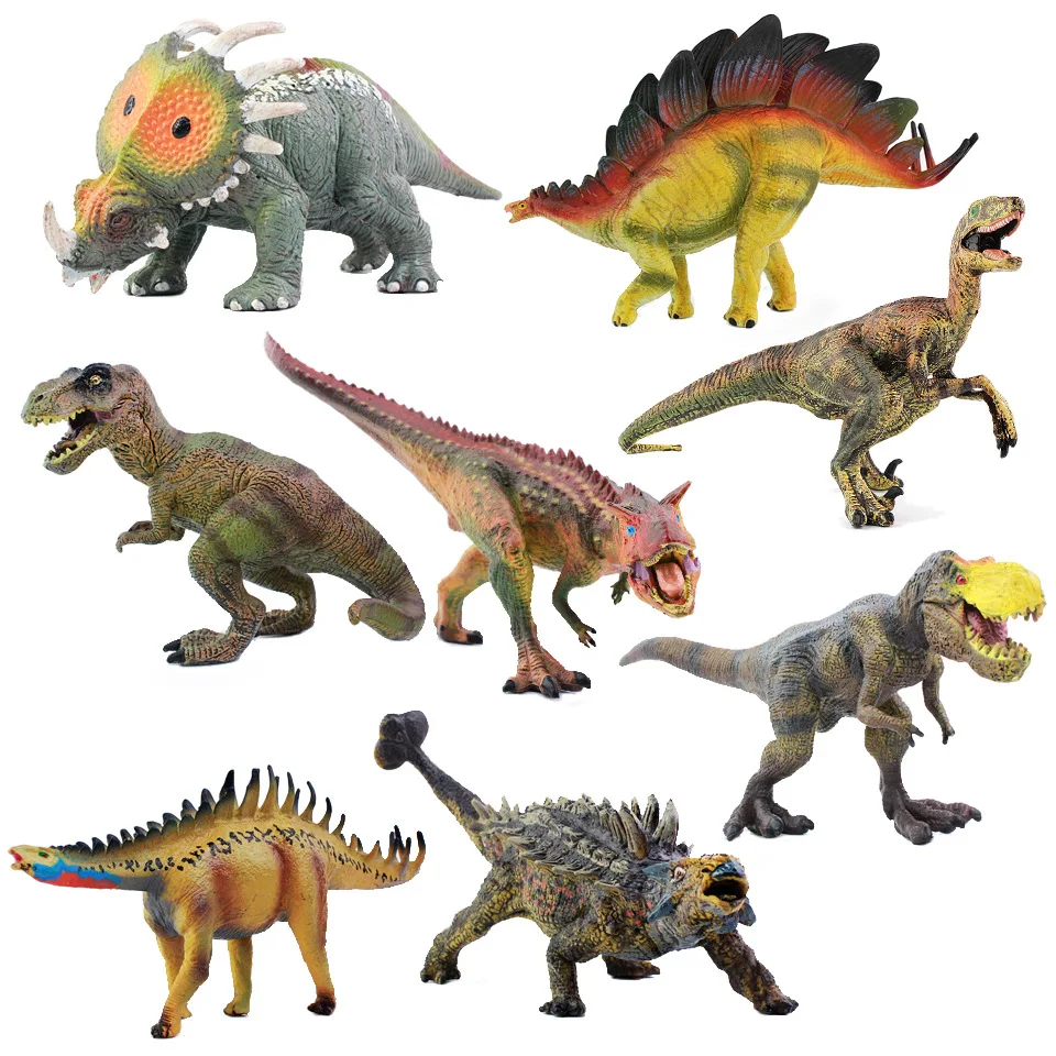 

Jurassic Dinosaur Model Toy a Dragon Sword Lontium Raptors T-Rex Styracosaurus Food Beef Cattle long mi Lac Yalong