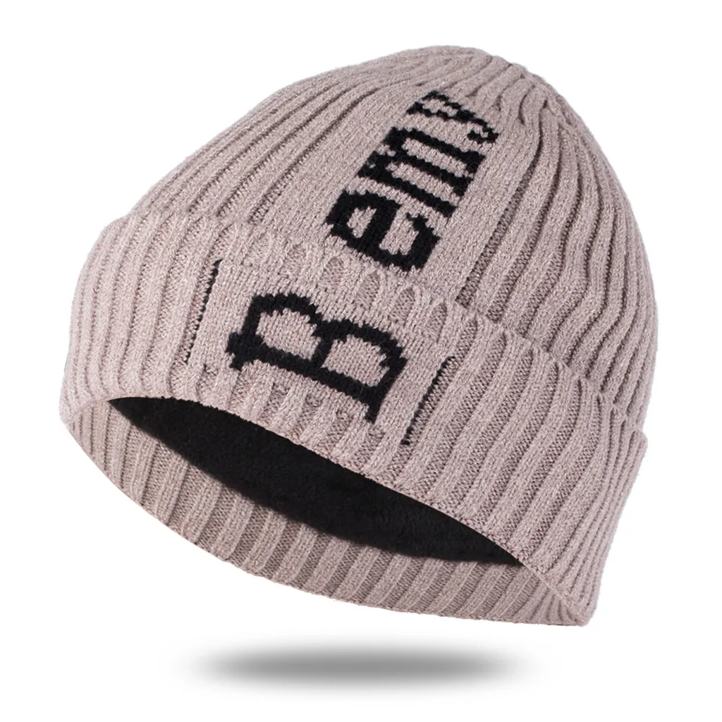 Beanies Шапка удобная унисекс теплый зимний теплый вязаный Bemy шапка с буквенным принтом Повседневная Уличная Женская шляпка