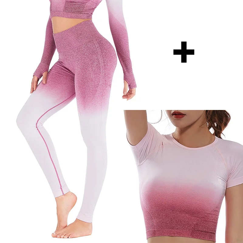Rose Red Suit Бесшовные Для женщин спортивная рубашка тренажерный зал, фитнес, йога топ, жилет тренировки с длинным рукавом футболки Топ для бега спортивная одежда - Цвет: Rose Red Suit