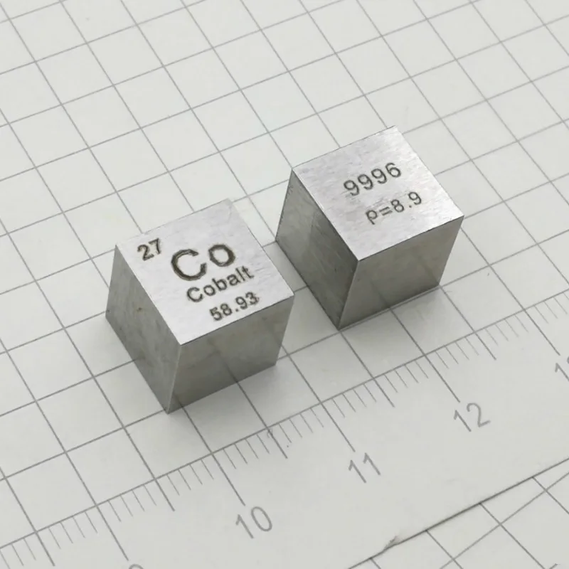 1 Pcs 99.96% Cobalt Metal Cube Carved Element Specimens 10mm Collection 