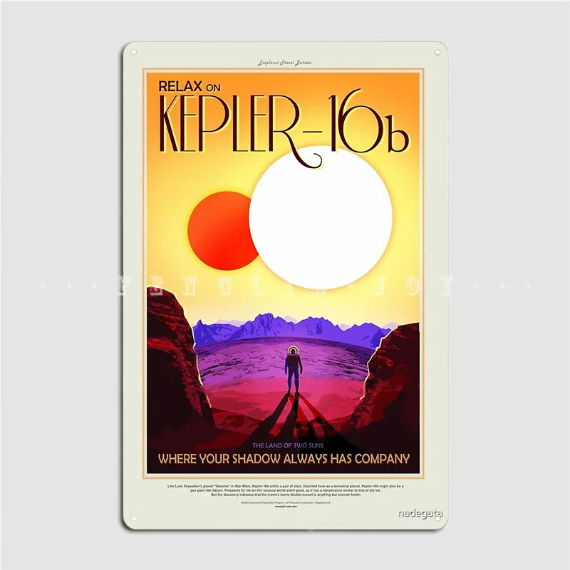 

Space Tourism's: Kepler 16b Metal Plaque Poster Club Home Pub Garage Vintage Poster Tin Sign Poster