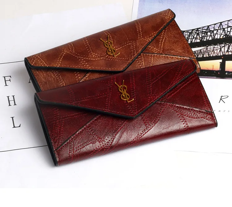 Стиль конверт дизайнер клатч кошельки для женщин кошелек с защелкой для монет держатель карты женский длинный бумажник дамы
